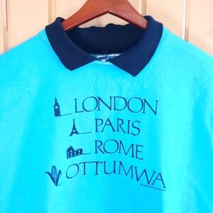 Vintage 1990s 100% Cotton Made in USA Tourism Polo-Style Shirt